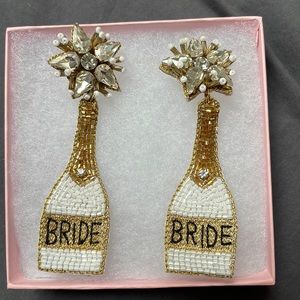 Baby & Grace BRIDE champagne bottle earrings